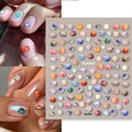 Autocollants 3D pour ongles avec motifs de planètes colorées et relief cosmique - Style de Thème de Planète (CO-341)