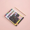 Cuaderno de dibujo para rascar infantil con 10 hojas y puntero de madera - Amarillo