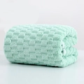 Thick mint green coral fleece towel with pineapple grid texture for quick drying - 70x140cm Bath Towel / Green