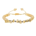 Handmade citrine bead bracelet with irregular natural stones and adjustable yellow cord - Citrine