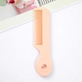 Mini macaron pink portable hair comb with heart-shaped cutout handle for women - Individual Packaging / Simple Mini Comb/Cream Yellow