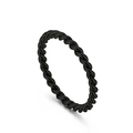 Minimalist twisted rope ring in matte black finish with thin braided steel texture - US 6 / Black