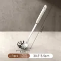 Servispaghetti in acciaio inossidabile con manico lungo bianco, 30,5 cm per 8,5 cm - Mestolo per pasta