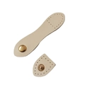 Beigefarbene Leder Druckknöpfe mit Gold-Metallverschluss für DIY Handtaschen - Weiß