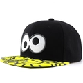 Cappellino snapback hip hop con occhi ricamati e visiera piatta gialla stampata - Regolabile / 01 Giallo