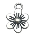 Pendentif fleur argentée en alliage avec pétales texturés pour la création de bijoux - 1 Pièce Tournesol 8x11mm