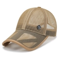 Khakifarbene atmungsaktive Mesh-Basecap mit EKG-Abzeichen für Outdoor-Sportarten - Verstellbar / Khaki