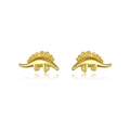 S925 sterling zilveren dinosaurus oorknopjes met gouden afwerking in stegosaurus-vorm - Stegosaurus Stijl