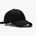 Cappello da baseball nero classico minimalista in cotone con cinturino regolabile - Nero