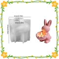 Hasen-Eierschalen-Silikonform für DIY-Osterkerzen und Gipsfiguren mit Maßen - Kaninchen Eierschale Kerzenständer / Weiße Silikonform
