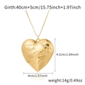 Golden heart locket necklace with Love and Hope engraving and fine box chain - Alloy / Emotional Lettering Heart / Gold