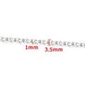 Polished stainless steel oval link chain variant, 1mm thickness and 3.5mm width - Steel Color Oval P-Angle Chain (1mmx3.5mm)