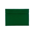 Detail of cross-grain Saffiano PU leather card holder with multiple card slots in dark green - Bright Green Saffiano Pattern