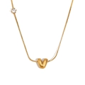 Collier minimaliste en plaqué or 18K avec pendentif lettre V et un oxyde de zirconium - Or-V
