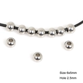 Silver stainless steel flat round spacer beads with 2.5mm hole for DIY jewelry making - 6x5mm (Hole 2.5mm) 50 Pieces