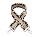 Detailed view of leopard print wide strap with adjustable silver metal hardware and clasps - Off-white Silver Buckle