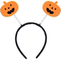 Halloween headband featuring orange felt pumpkins on springs with black velvet base - Pumpkin Spring Headband