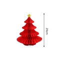 Red honeycomb paper Christmas tree desk ornament with gold star, 29cm height decoration - Pine & Cypress Christmas Tree / 29CM / Red