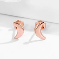 S925 Sterling Silber Mond Ohrstecker in Roségold für Damen im minimalistischen Stil - 925er Silber / Roségold