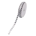 Ruban décoratif en forme d'étoile argentée pour bricolage et emballage de Noël - 12mm Petite Étoile Argent 10m