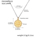 Zweifarbige Halskette aus Edelstahl mit rundem Anhänger und Zirkonia in Gold und Silber - 14mm Durchmesser (P367) / Colorblocking