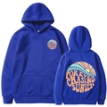 Royal blue hoodie with Forever Chasing Sunsets back print and kangaroo pocket - Blue