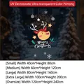 Christmas reindeer static window sticker with Merry Christmas text and white snowflakes - Small 40x80cm / SDHZUV-15B Reindeer