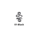 Anillo de ganchillo negro en espiral unisex forma de serpiente para tejido a mano 01 - Negro