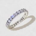 Bague d'éternité élégante avec oxydes de zirconium scintillants en finition argent - US 6 / Or Blanc