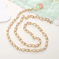 Detail view of golden metal chain strap with white pearls for mobile phone DIY or handbags - 8mm Gold Artificial Pearl Chain