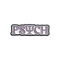 Spilla smaltata psicologia con testo PSYCH e simbolo psi in lavanda e bianco - Stile Lettere PSYCH (QHXZ1111)