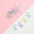 Pony-shaped metal paper clips in macaron colors with a clear zipper storage bag - Horse (10Pcs/Pack)