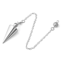 Silbernes Metallpendel in Turmform mit massiver Kette im Vintage-Stil für Wahrsagung - Stil 32