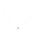 Minimalist single natural pearl necklace with transparent invisible fishing line chain - Mermaid Tears (Pearl White)