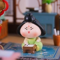 Chinese Tang Dynasty style miniature figurine of a lady playing Go chess in green dress - 1229-3 Chess