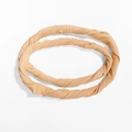 Pale orange twisted elastic turban hat and braid wrap set for men in soft fabric - One Size / Hair Band / Khaki