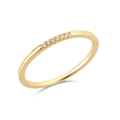 Anillo minimalista de plata S925 bañada en oro con seis piedras de circonita - US 7 / Oro de 18K 6 Piedras