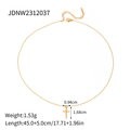 Close-up of gold stainless steel cross pendant with lobster clasp and extension chain - Simple Gold Cross (JDNW2312037)