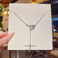 Collana geometrica in acciaio al titanio argento con anelli quadrati e barra verticale - Stile Ciondolo ad Anello Quadrato Geometrico (X219) / Argento