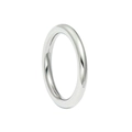 Polished silver titanium steel cylinder ring with a smooth mirror finish and minimalist design - US 6 / Silver