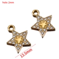 Ciondolo a stella dorato con strass bianchi e dimensioni per la creazione di gioielli DIY - Ciondolo a stella da 13,5 mm / Oro KC
