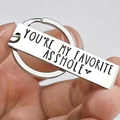Porte-clés big sister en acier inoxydable avec pendentif rectangulaire gravé drôle - Style de parodie personnelle Favorite Asshole (JR23)