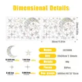 Rainbow prism static stars and moon window stickers set of 68 holographic decals - LS23006 Moon Phases