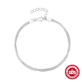 Drielagige S925 sterling zilveren slangenketting armband met stevige karabijnsluiting - 925 zilver / Witgoud