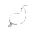 Elegante bracciale gatto della fortuna in argento S925 con zirconi brillanti - Argento 925 / Oro Bianco