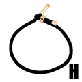 Elegant black woven rope bracelet with gold-plated T-bar toggle clasp in a minimalist style - Black Braided Rope (T-Bar Clasp)