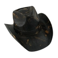 Classic black woven western cowboy hat with vintage brown splatter texture and wide brim - Adult 58cm One Size / Black Brown Pattern Design