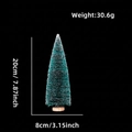 Miniature sisal Christmas tree with snow tips and wooden base, size 20cm by 8cm - No Packaging / 20CM Blue-Green