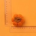 Handmade orange crochet pumpkin pendant with brown stem, approximately 4cm wide - Orange Crochet Pumpkin