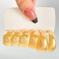 Three pairs of stylish gold hoop earrings with a mirror-polished finish on a card - 08 KC Gold (DZ-800)